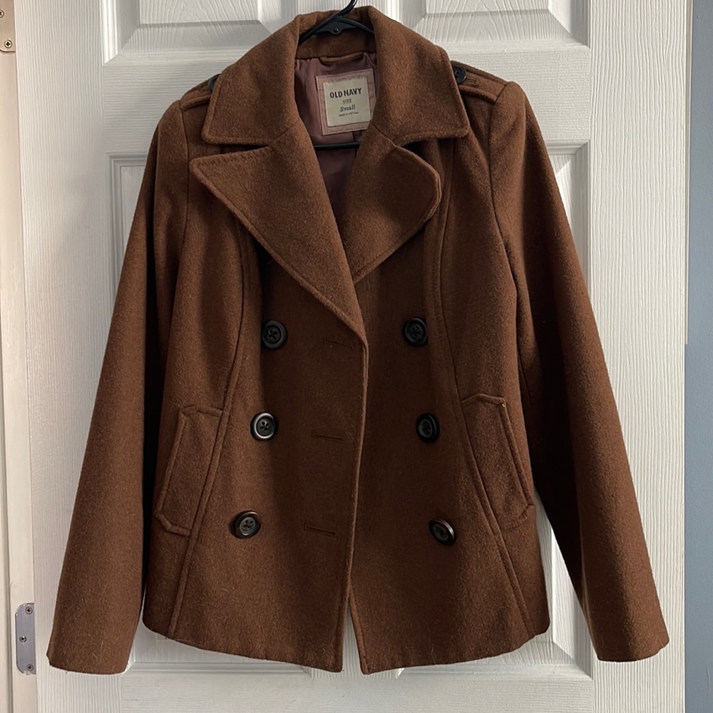 Old Navy Brown Peacoat. Great Condition. Size Small.